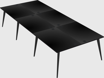 Shared rectangular office desk system