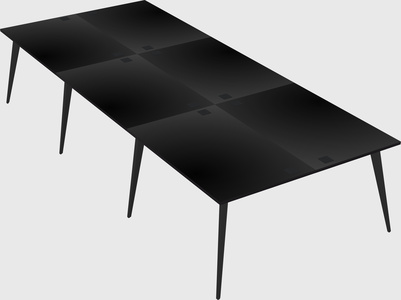 Shared rectangular office desk system