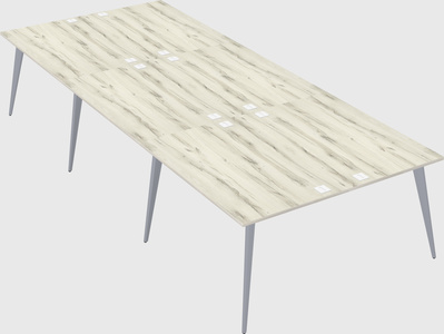 Shared rectangular office desk system