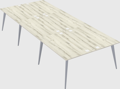 Shared rectangular office desk system