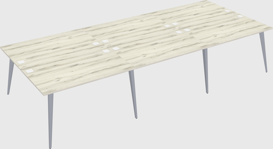 Shared rectangular office desk system