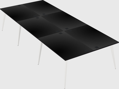 Shared rectangular office desk system