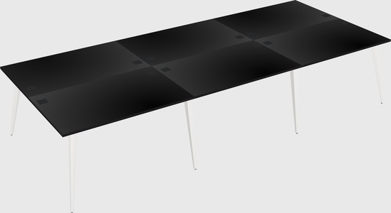 Shared rectangular office desk system