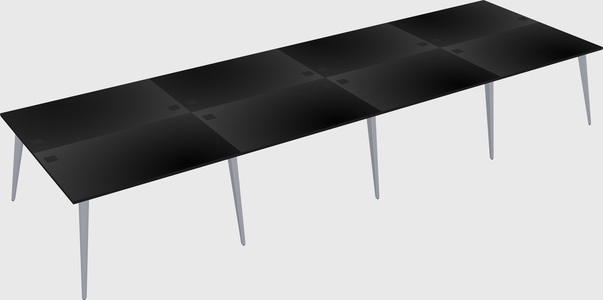 Shared rectangular office desk system