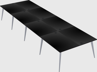 Shared rectangular office desk system