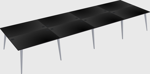Shared rectangular office desk system