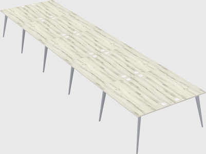 Shared rectangular office desk system