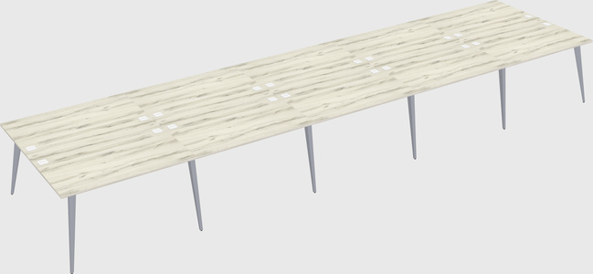Shared rectangular office desk system