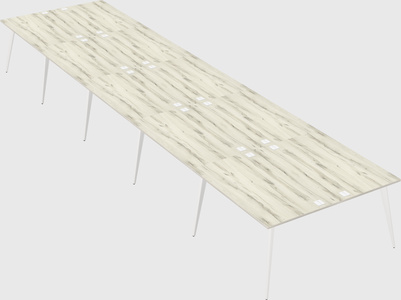 Shared rectangular office desk system