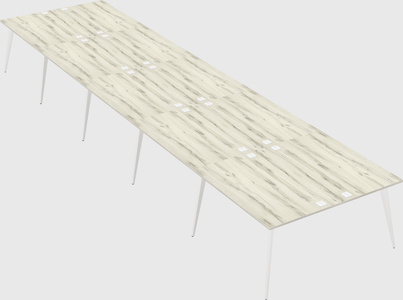 Shared rectangular office desk system