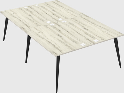 Shared rectangular office desk system