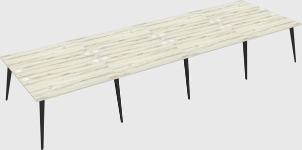 Shared rectangular office desk system