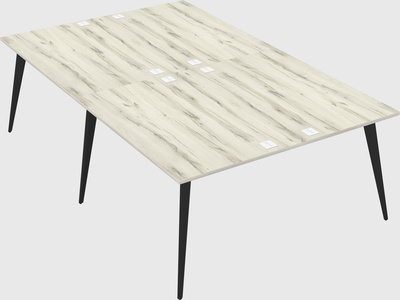 Shared rectangular office desk system