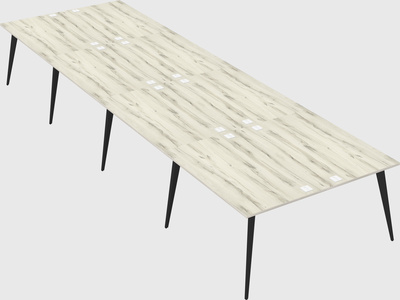 Shared rectangular office desk system