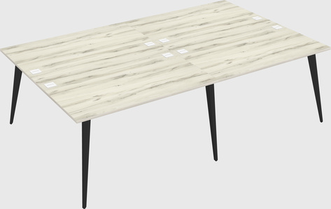Shared rectangular office desk system
