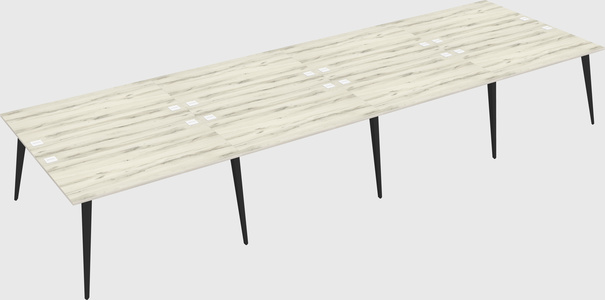 Shared rectangular office desk system