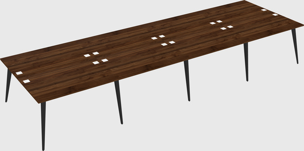 Shared rectangular office desk system