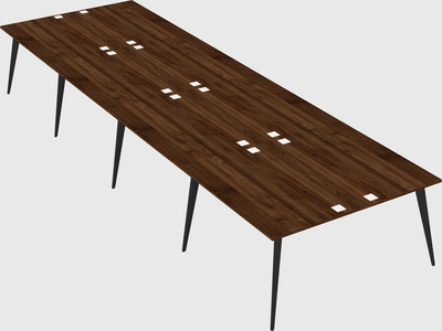 Shared rectangular office desk system