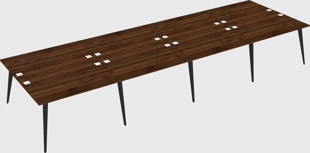 Shared rectangular office desk system