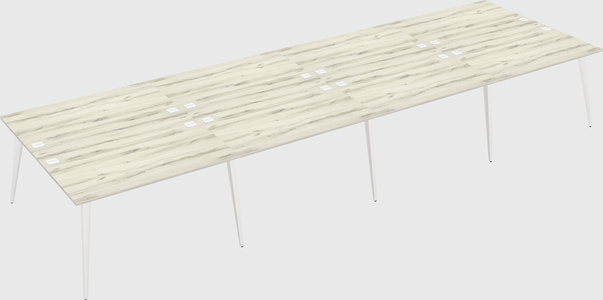 Shared rectangular office desk system