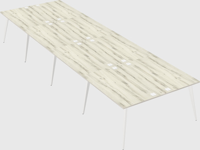 Shared rectangular office desk system