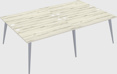 Shared rectangular office desk system
