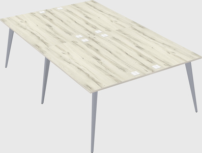 Shared rectangular office desk system