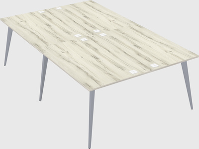 Shared rectangular office desk system
