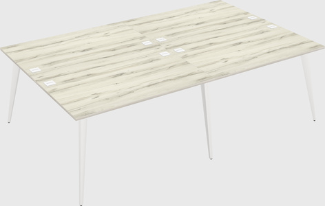 Shared rectangular office desk system