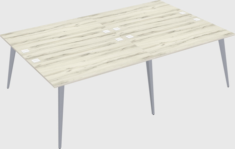 Shared rectangular office desk system