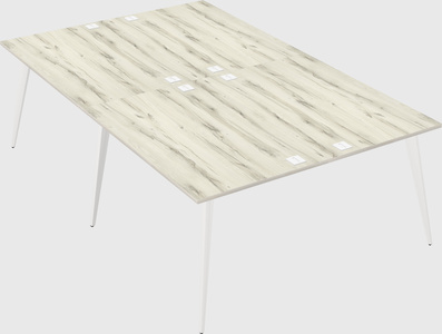 Shared rectangular office desk system
