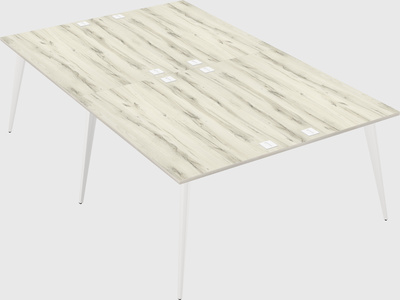 Shared rectangular office desk system