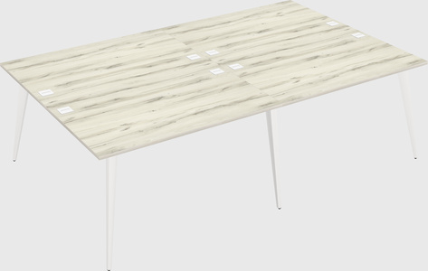 Shared rectangular office desk system