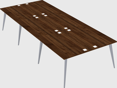 Shared rectangular office desk system
