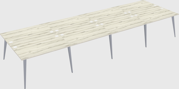 Shared rectangular office desk system