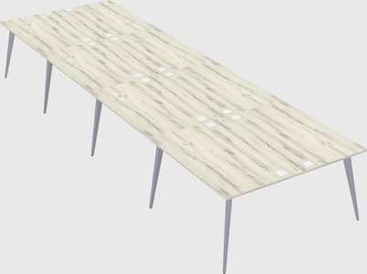 Shared rectangular office desk system