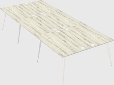 Shared rectangular office desk system