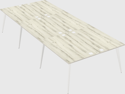 Shared rectangular office desk system