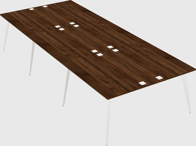 Shared rectangular office desk system