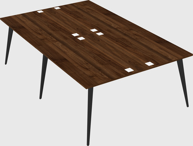 Shared rectangular office desk system