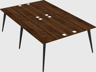 Shared rectangular office desk system