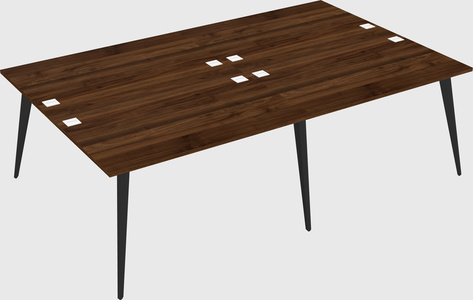 Shared rectangular office desk system