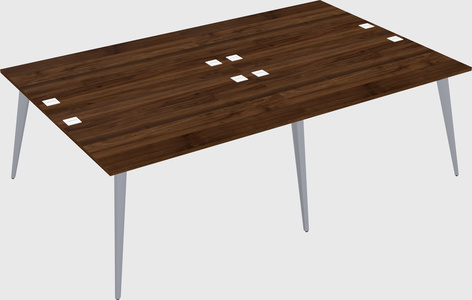 Shared rectangular office desk system