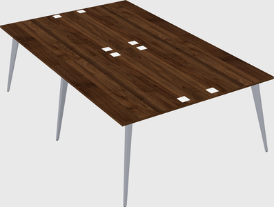 Shared rectangular office desk system