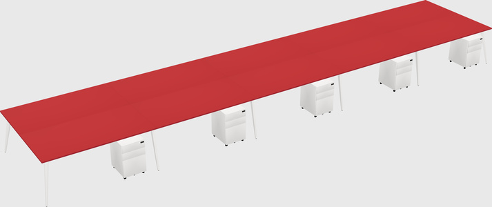 Shared Rectangular Office Desk System