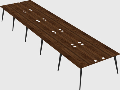 Shared rectangular office desk system