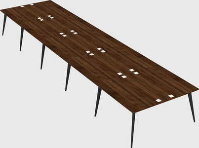 Shared rectangular office desk system