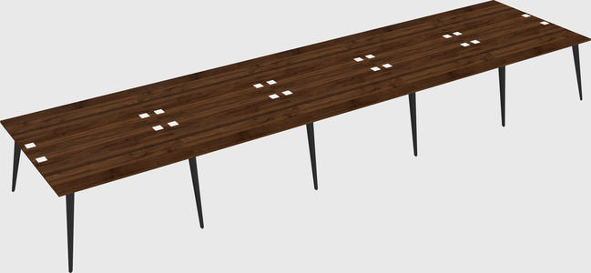 Shared rectangular office desk system