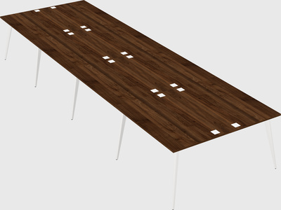 Shared rectangular office desk system