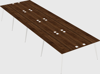 Shared rectangular office desk system